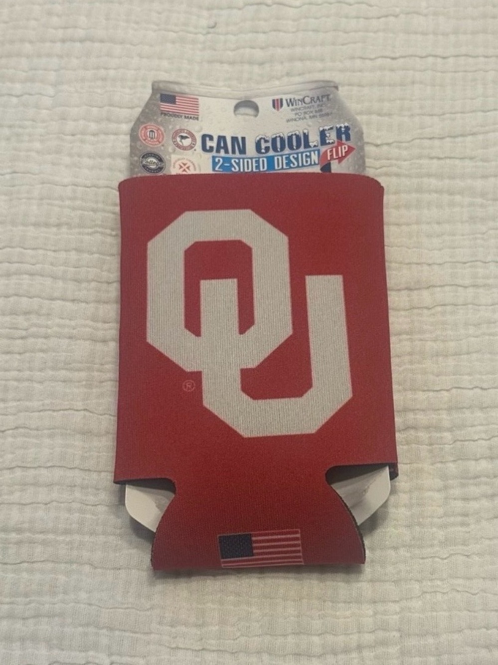 Oklahoma Sooners Wagon Can Cooler Koozie Red Drink Sleeve Wincraft